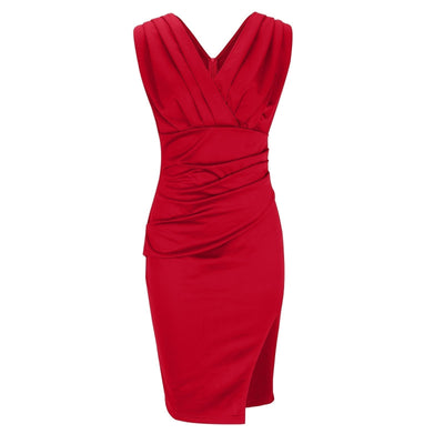 Novalie - V-Neck Dress With Slit