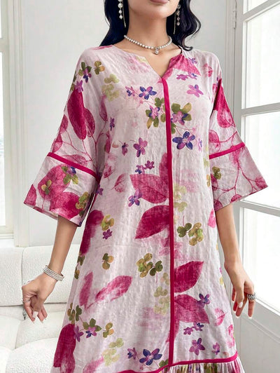 Flora | Floral Print Ruffle Dress