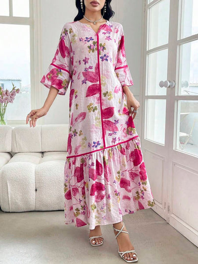 Flora | Floral Print Ruffle Dress