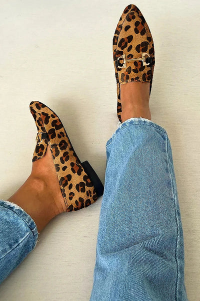 Gia - Elegant Leopard Loafers