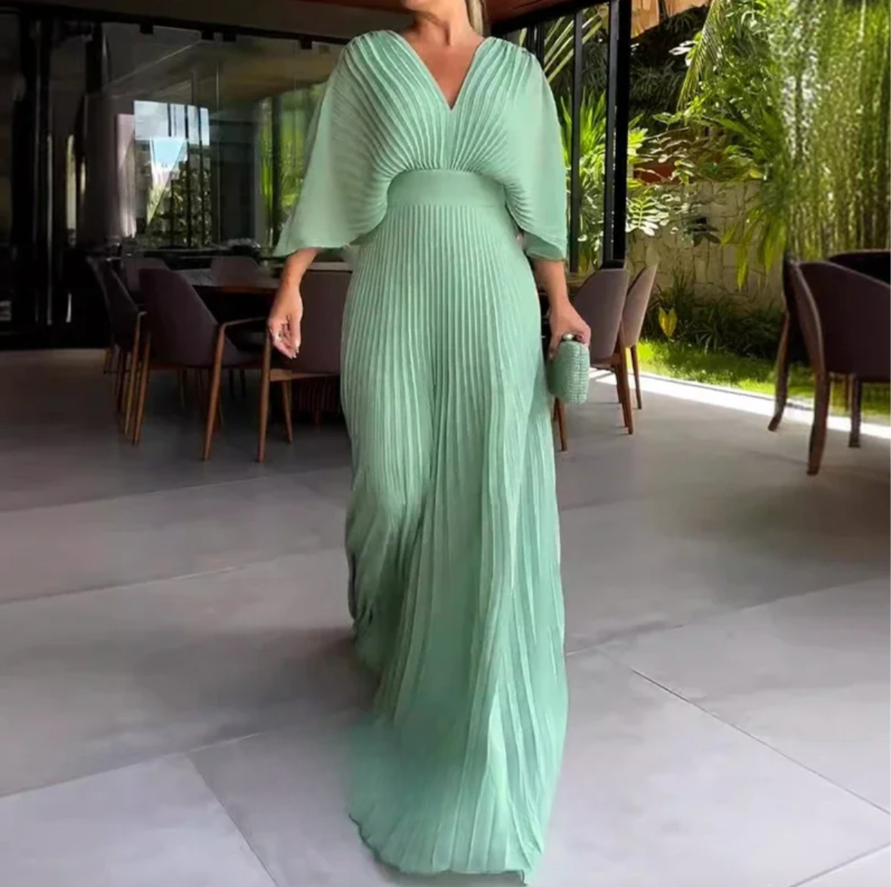 Greta | Flow Pleated Maxi Dress – Where Ease Meets Elegance