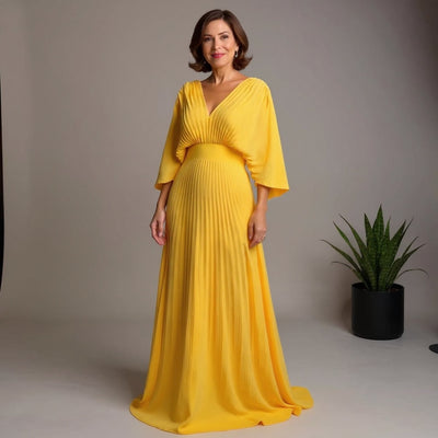 Greta | Flow Pleated Maxi Dress – Where Ease Meets Elegance