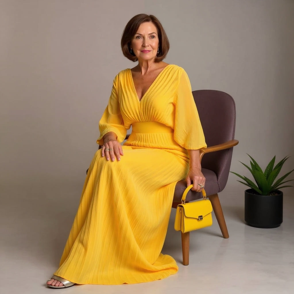 Greta | Flow Pleated Maxi Dress – Where Ease Meets Elegance