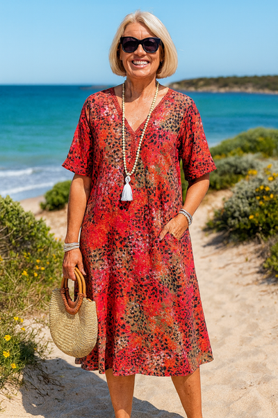 Mary | Elegant Midi Dress - Skims tummy