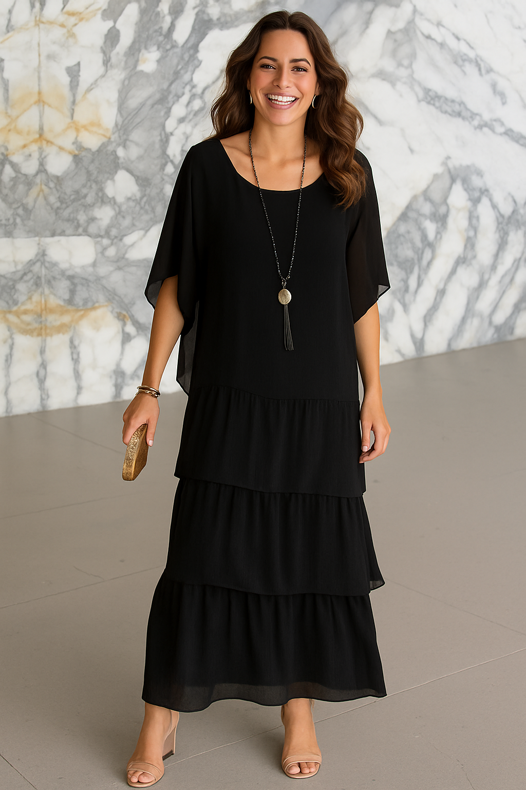 Juliette |  Elegant Tummy Covering Maxi Dress