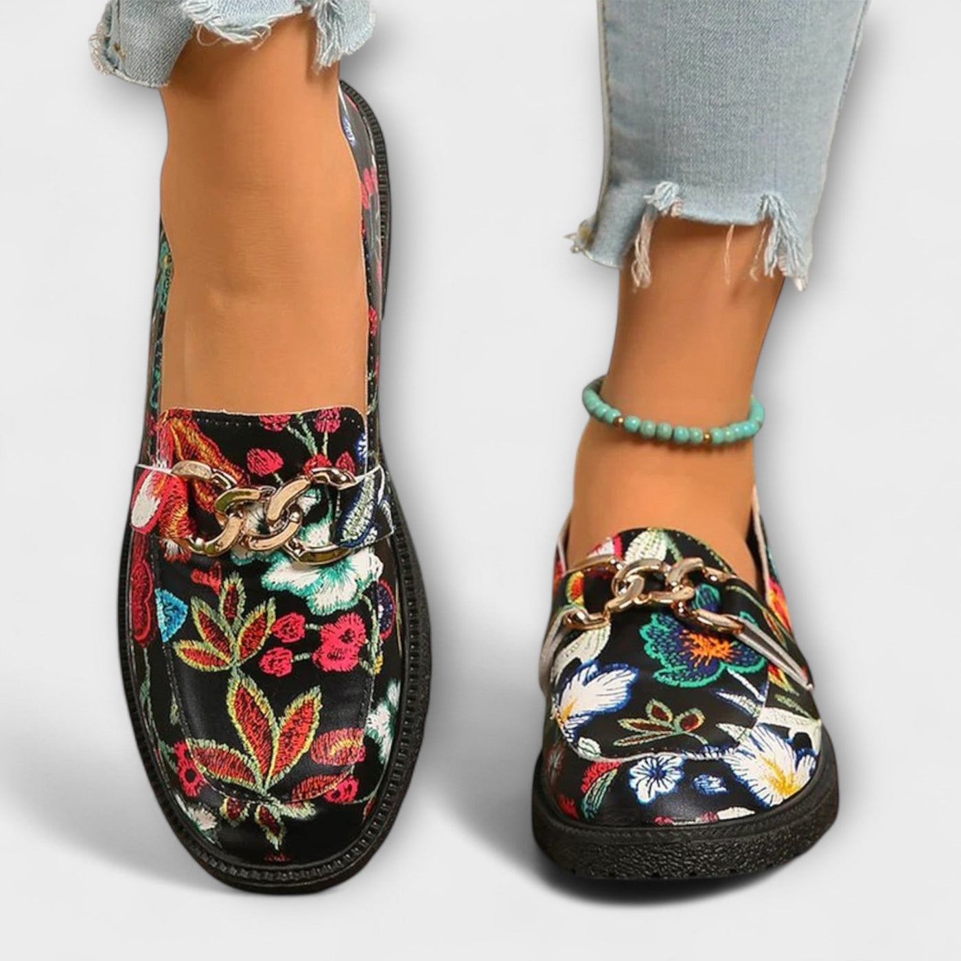 Orla – Multicolour Floral Loafers
